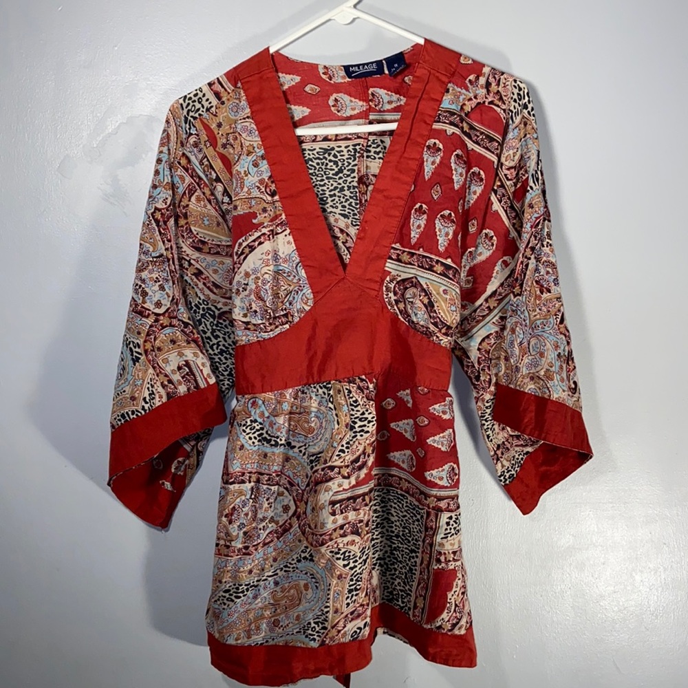 Cotton kimono shirt
